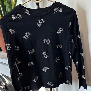 Old Navy Black Tee with White Print